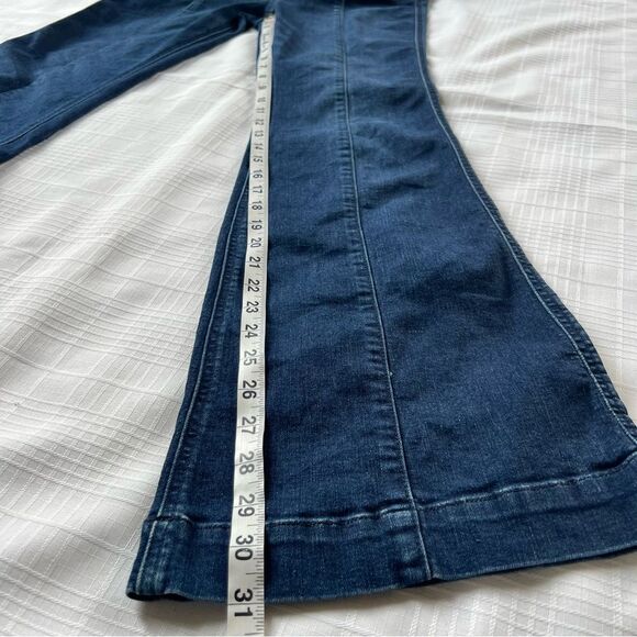 Y2K Altar’d State High Waist Wide Flare Bell Denim Dark Wash Boho Jeans Size 27 - Picture 8 of 11